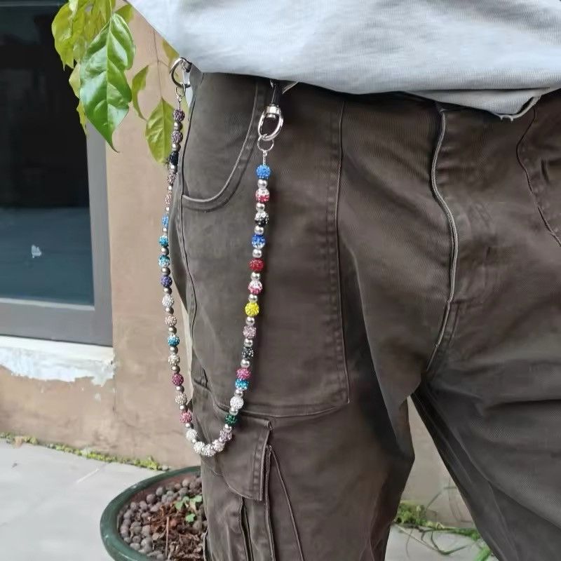 Jewelry Round Beads Multicolor Punk Pants Chain Size ONE SIZE - 2 Thumbnail