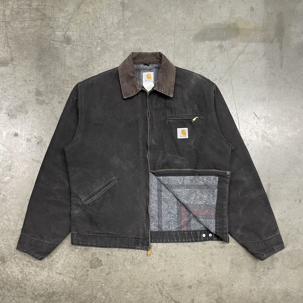 Vintage Vintage Carhartt Detroit Jacket Faded Black | Grailed