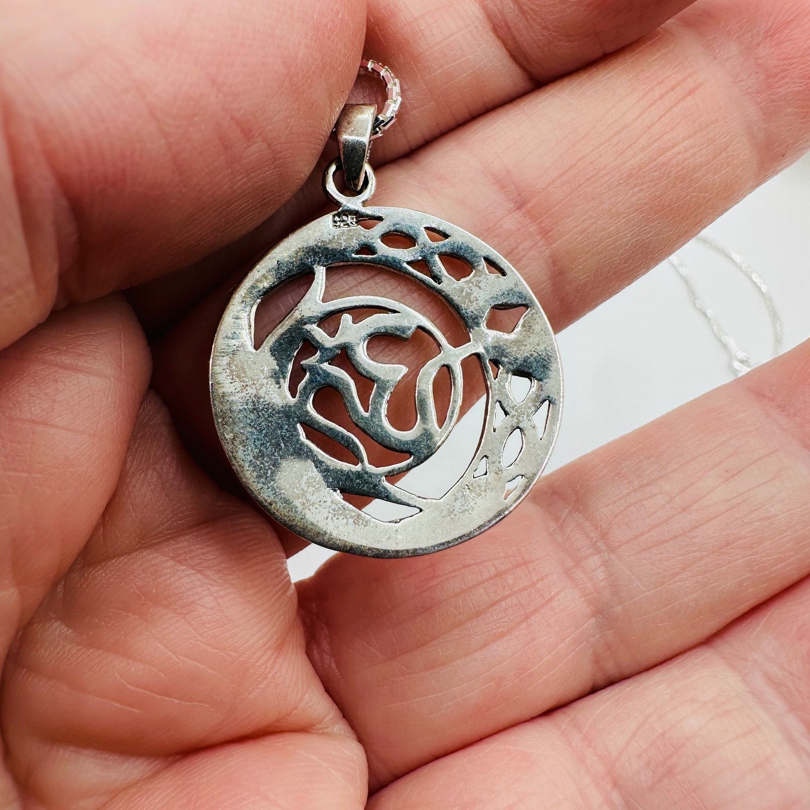 The Unbranded Brand Sterling Silver Om Pendant Necklace-Celtic Jewelry Size ONE SIZE - 5 Thumbnail