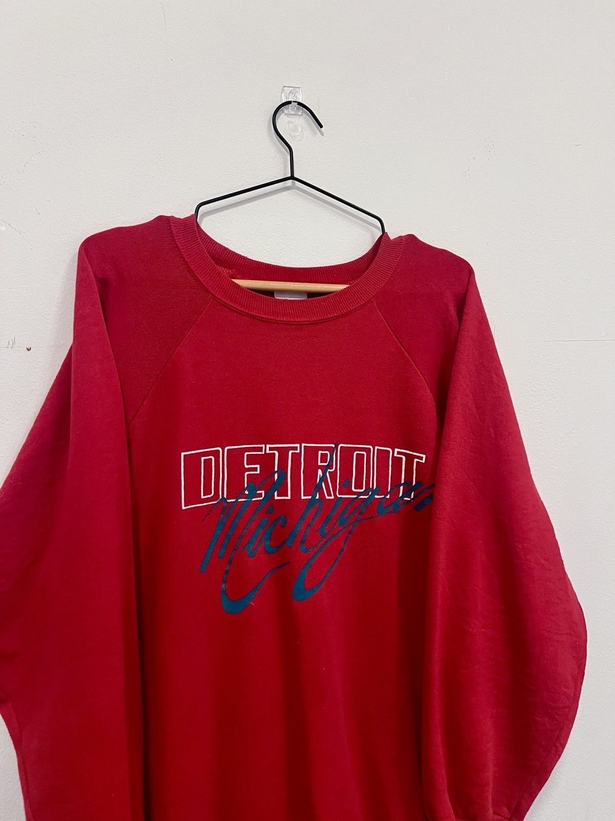 Other Vintage Detroit Michigan Signal Sweatshirt Red 90s Size US XL / EU 56 / 4 - 2 Thumbnail