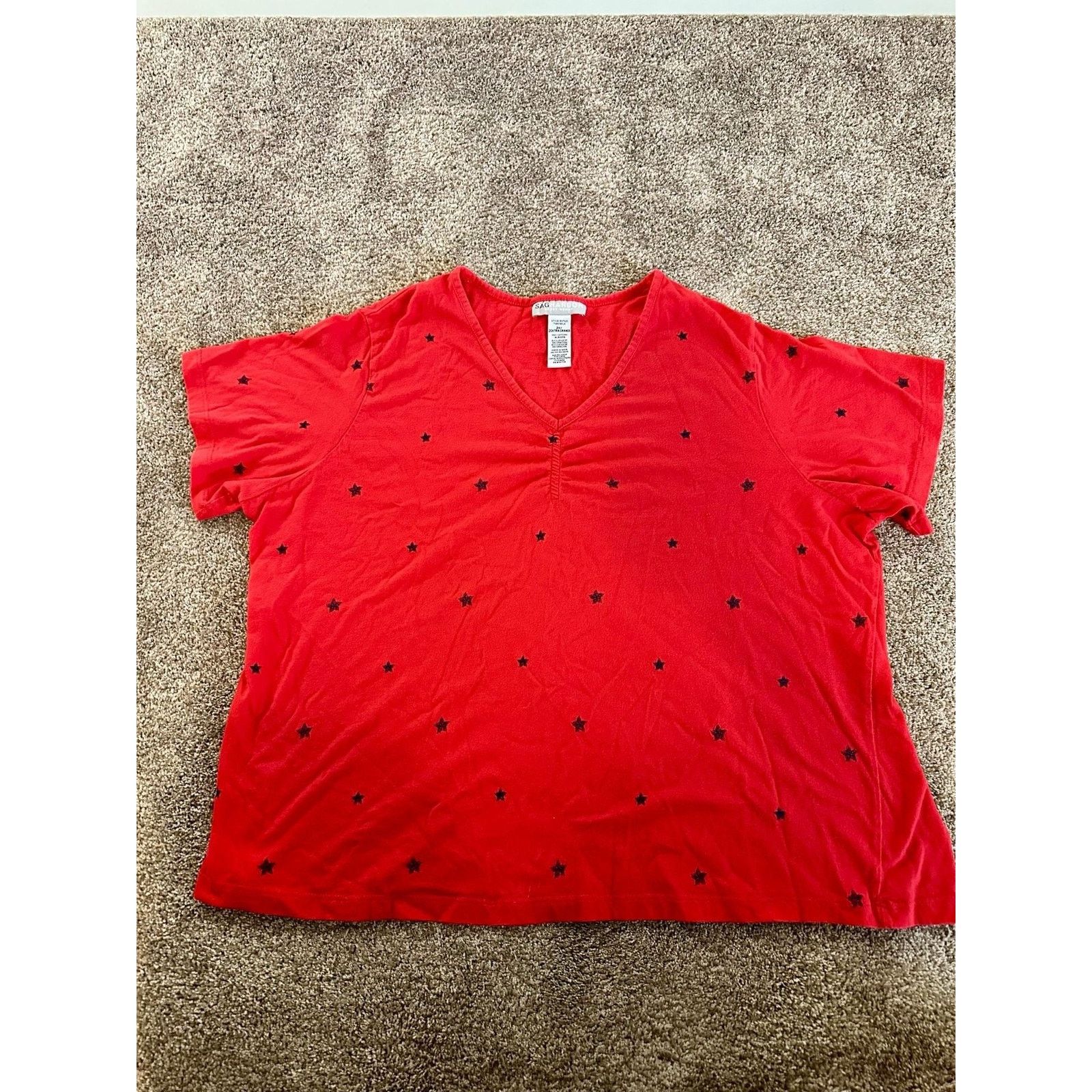 Other Women stars Short Sleeve Shirt Embroidery 2X Size XXL / US 16-18 / IT 52-54 - 1 Thumbnail