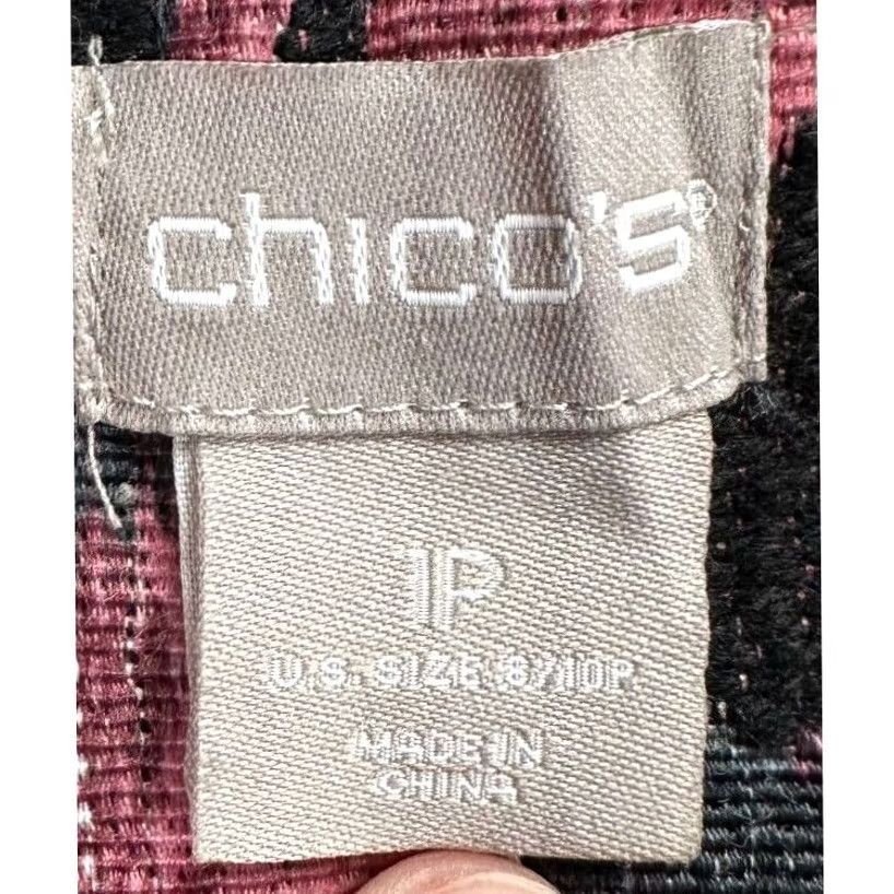 Vintage Chicos Jacket Women 8-10 Petite Black Geometric Ikat Topper Nylon Wool Blend NEW Coat Size M / US 6-8 / IT 42-44 - 3 Thumbnail