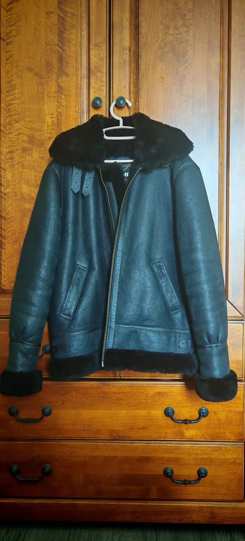 Schott Schott B3 fur integrated flight jacket Size US XXL / EU 58 / 5 - 1 Thumbnail