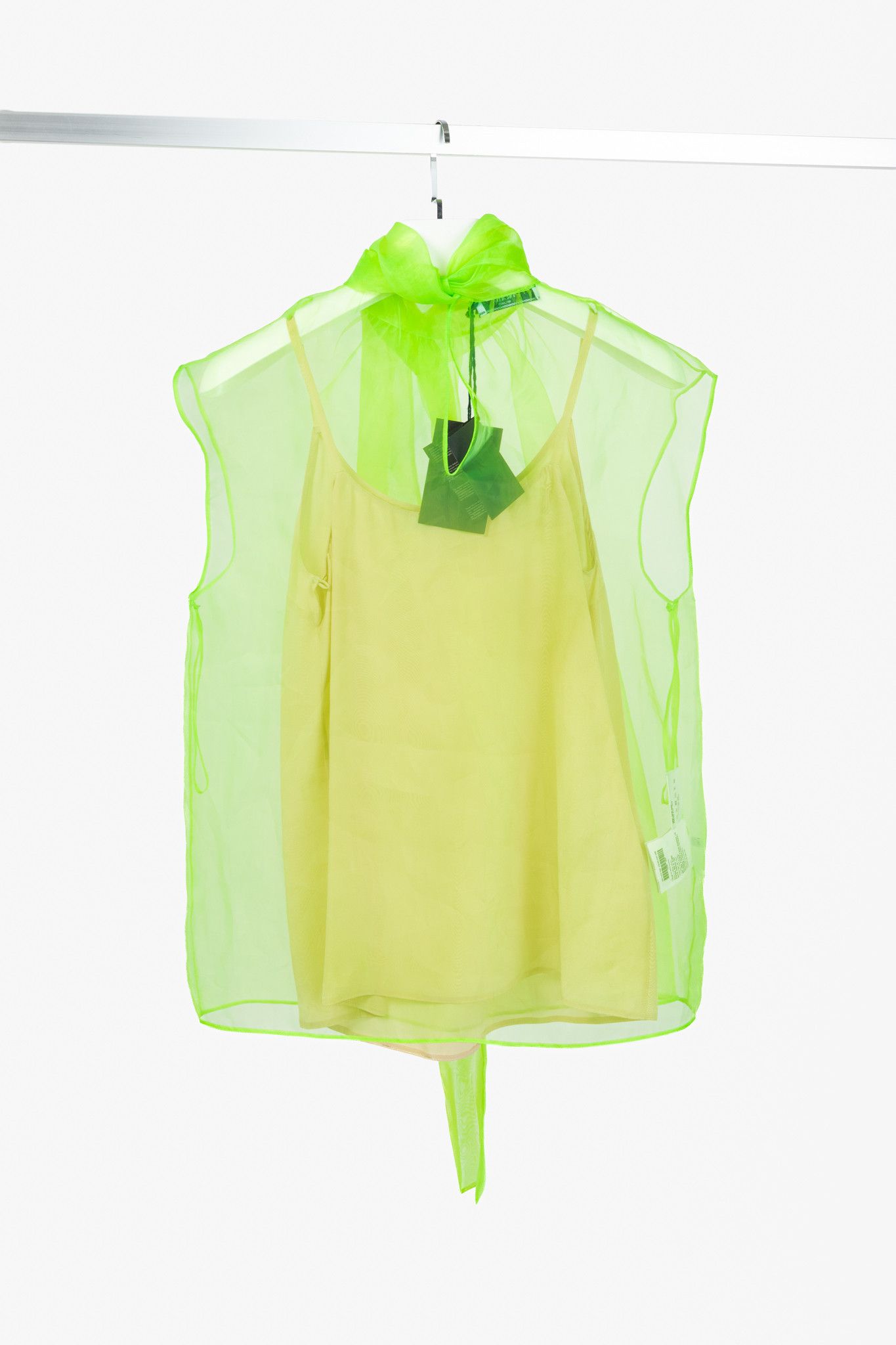 Prada Prada AW/18 Runway Organza Tie-Neck Sleeveless Blouse Size S / US 4 / IT 40 - 2 Thumbnail