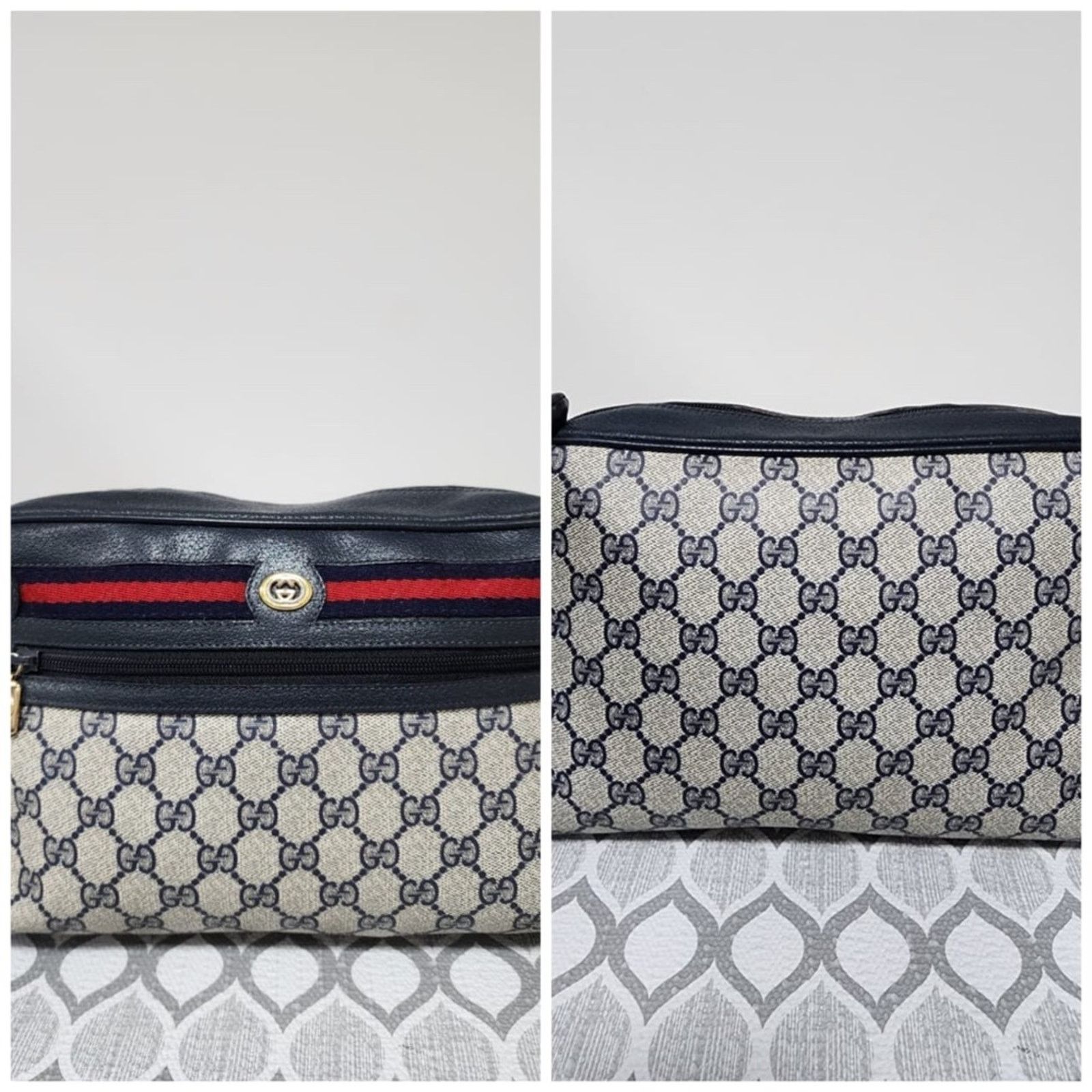 Gucci A GUCCI Vintage Ophidia Shoulder Bag Navy Blue/Grey Shoulder Size ONE SIZE - 6 Thumbnail