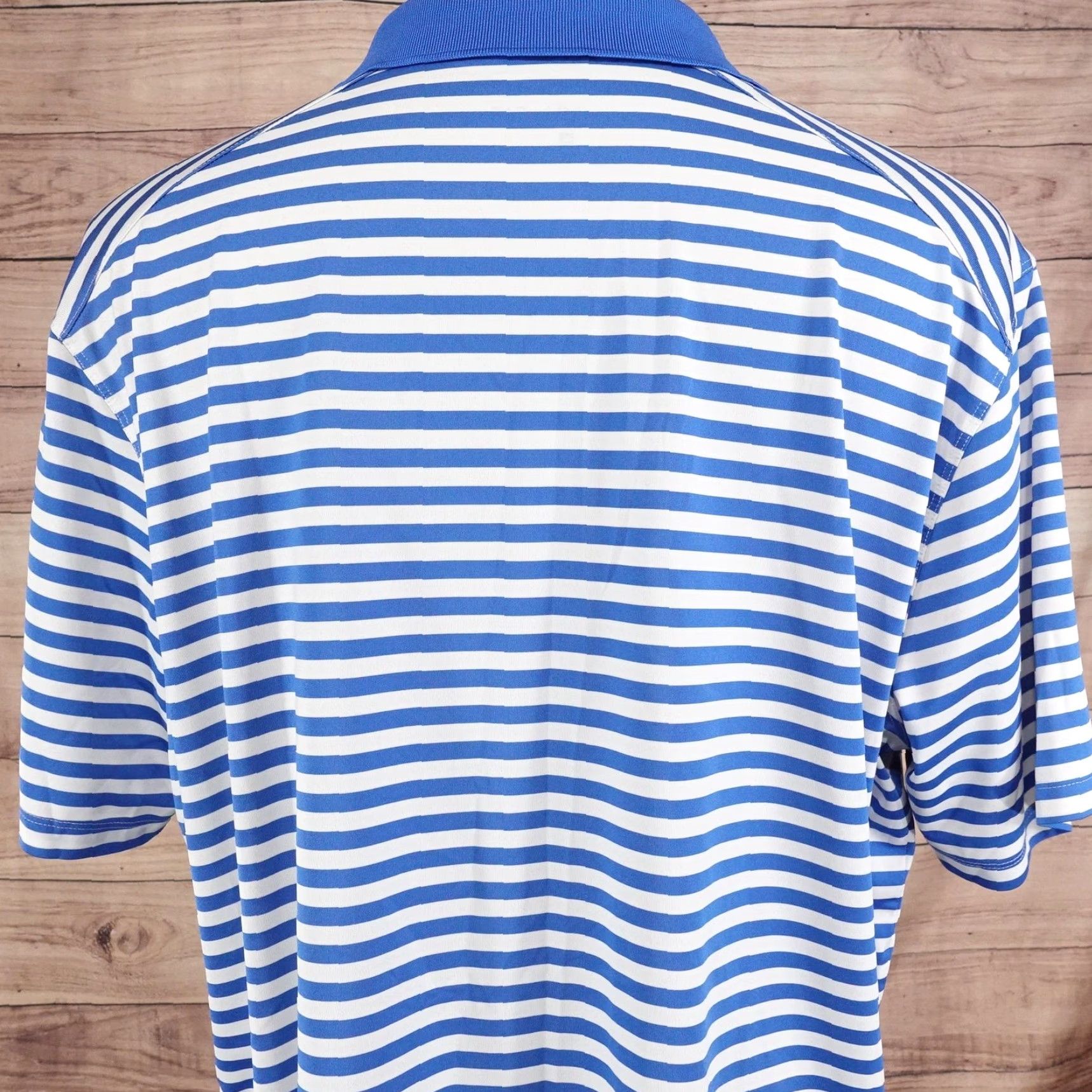 Nike Nike Golf Polo Shirt Mens XL Blue White Stripe Dri-FIT Short Sleeve Size US XL / EU 56 / 4 - 6 Thumbnail