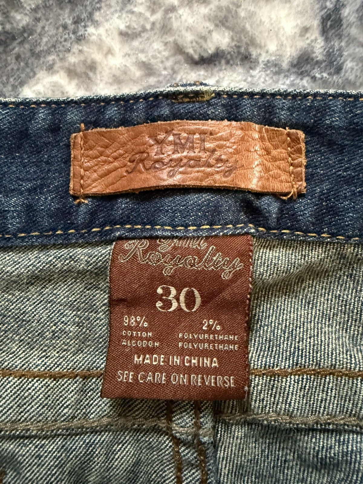If Six Was Nine YMI Mud Wash Spiral Paneled Studded Flared Jeans Size US 32 / EU 48 - 22 Thumbnail