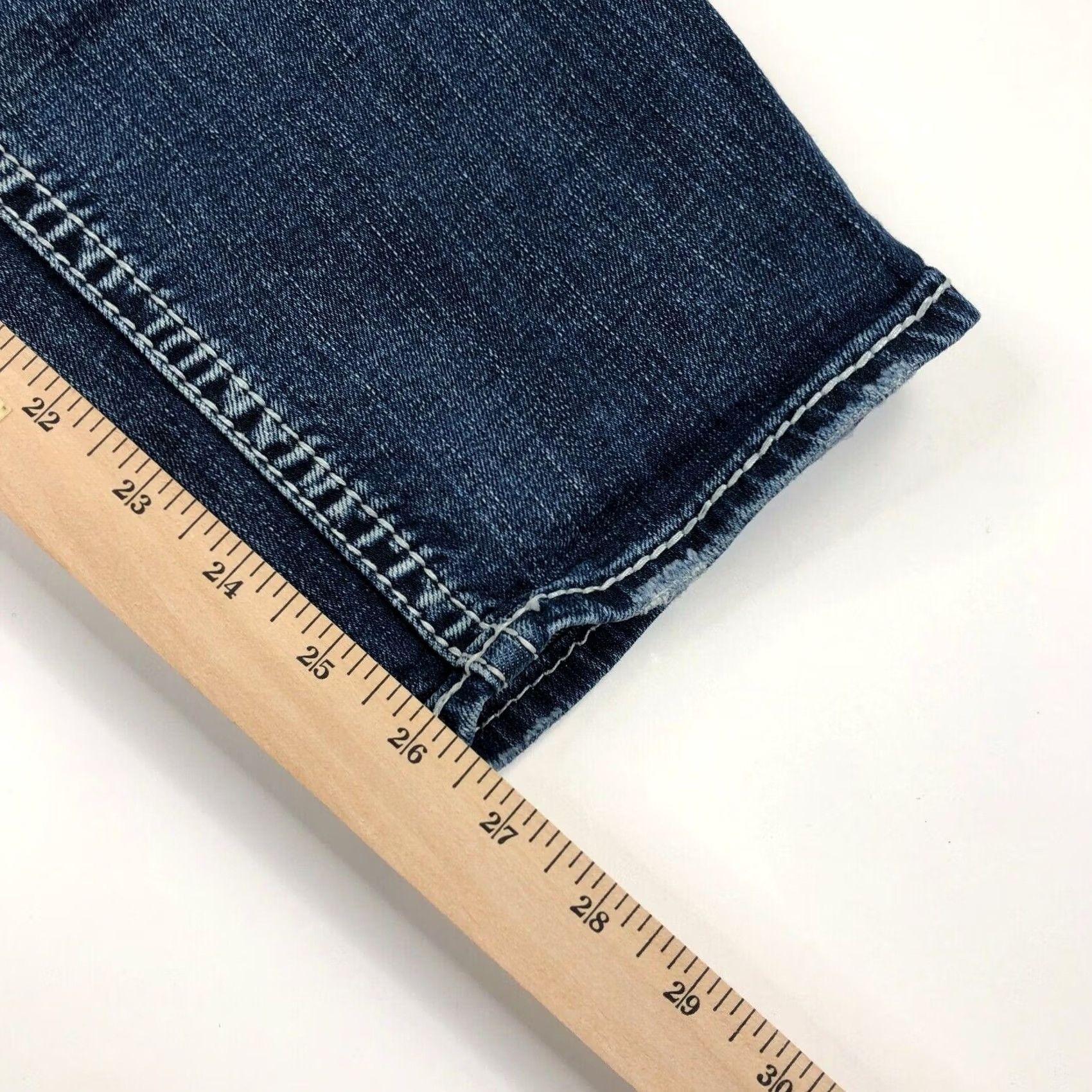 Silver Jeans Co. VINTAGE Silver Aiko Mid Straight 30 Jeans Womens Blue - 32W 26.5L Adult Womens Jeans Regular Rise Mid Slimming Cotton Denim solid 90s, 2000s? Size 24" / US 00 / IT 34 - 6 Thumbnail