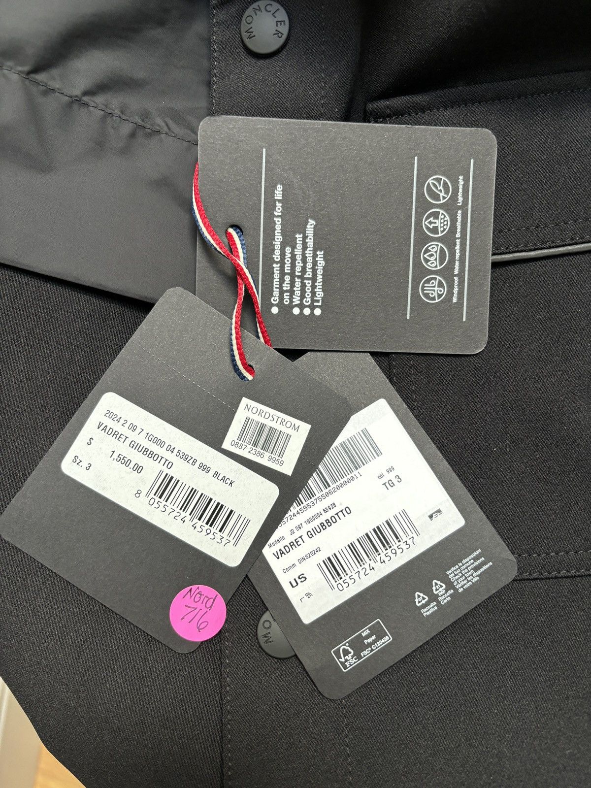 Moncler MONCLER GRENOBLE Black Vadret Jacket Size US L / EU 52-54 / 3 - 4 Thumbnail