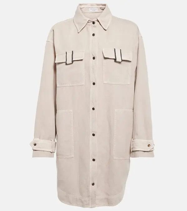 Brunello Cucinelli o1y0725 Denim Jacket in Beige Size XS / US 0-2 / IT 36-38 - 1 Thumbnail