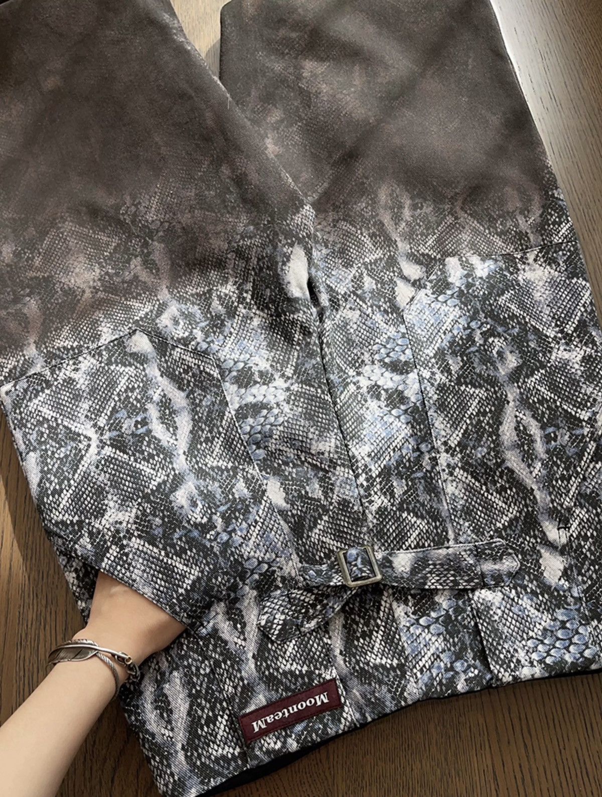 Japanese Brand × Vintage Avant garde punk snake print gradient effect baggy pants Size US 32 / EU 48 - 9 Thumbnail