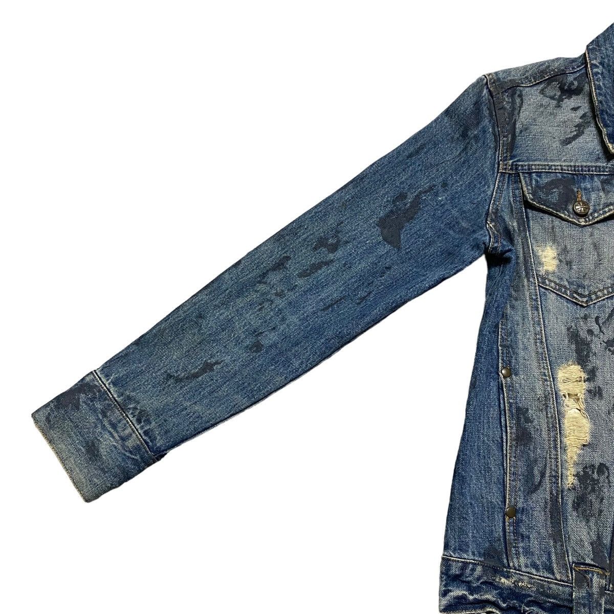 Le Grande Bleu (L.G.B.) MIDAS Machiavel Coated Distressed Denim Jacket Size US S / EU 44-46 / 1 - 6 Thumbnail