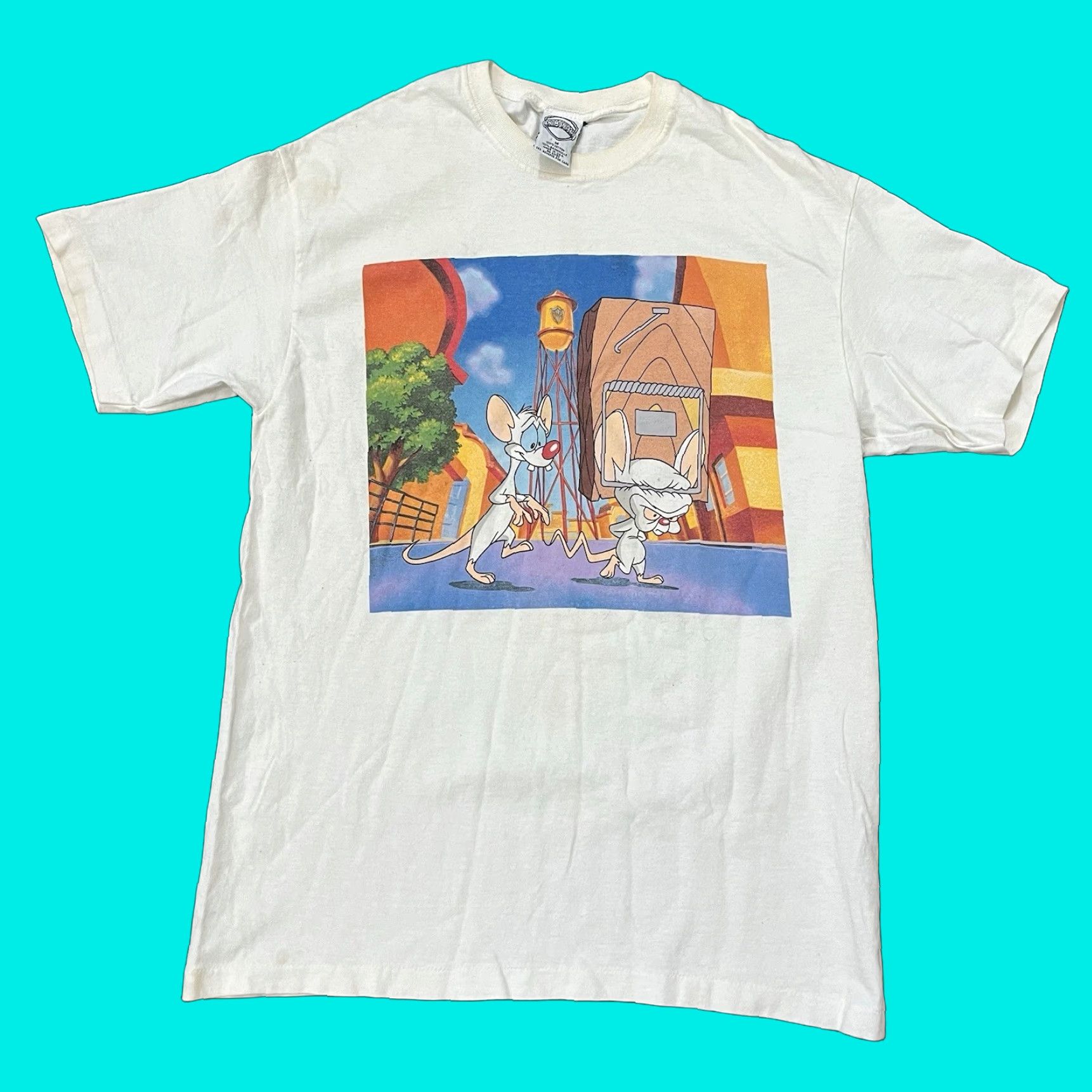 Vintage VINTAGE Warner Bros Pinky And The Brain Cartoon Shirt Medium White 90s Mens Size US M / EU 48-50 / 2 - 1 Thumbnail