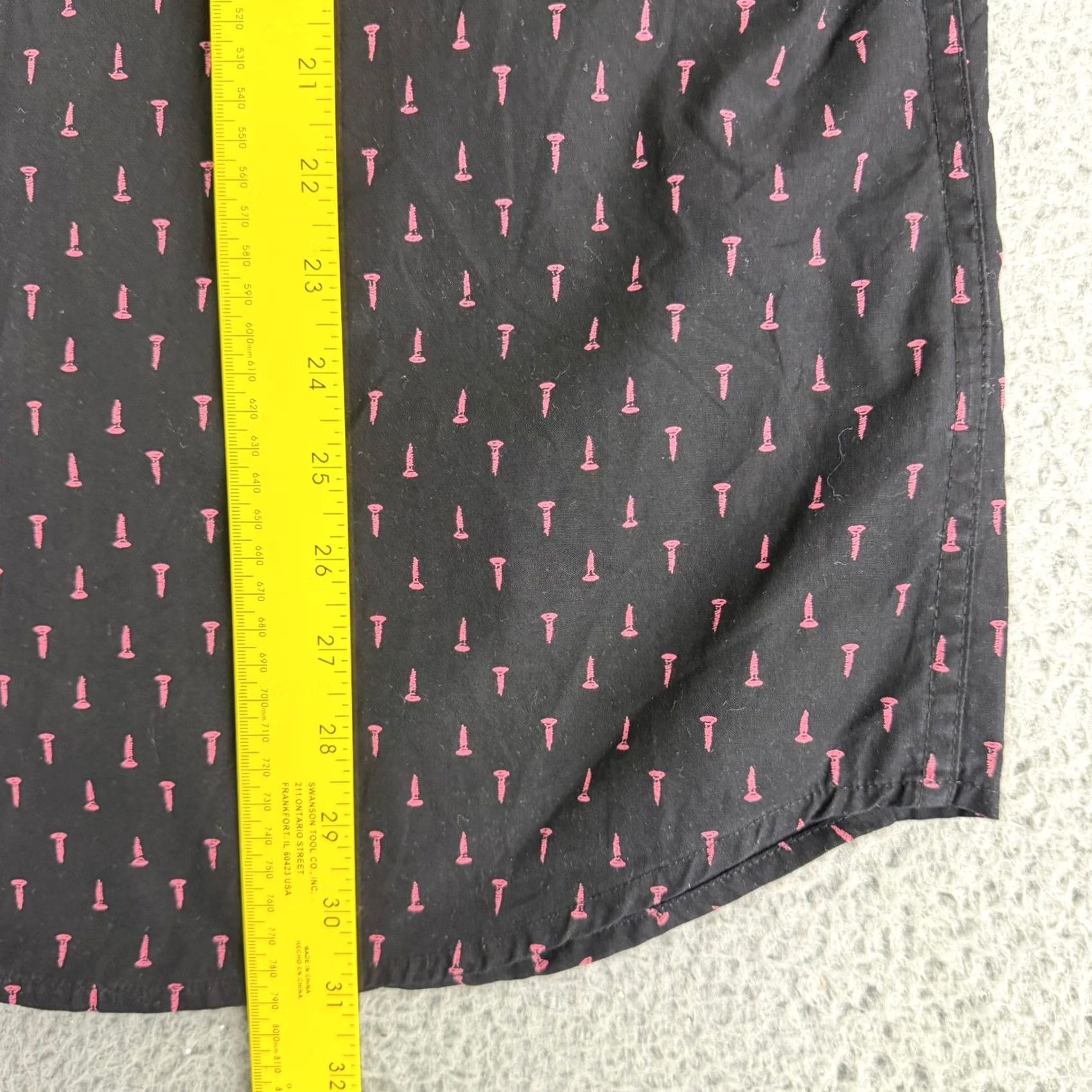 Obey OBEY Button Down Shirt Mens XL Black Pink Screw Print Long Sleeve Streetwear Size US XL / EU 56 / 4 - 7 Thumbnail