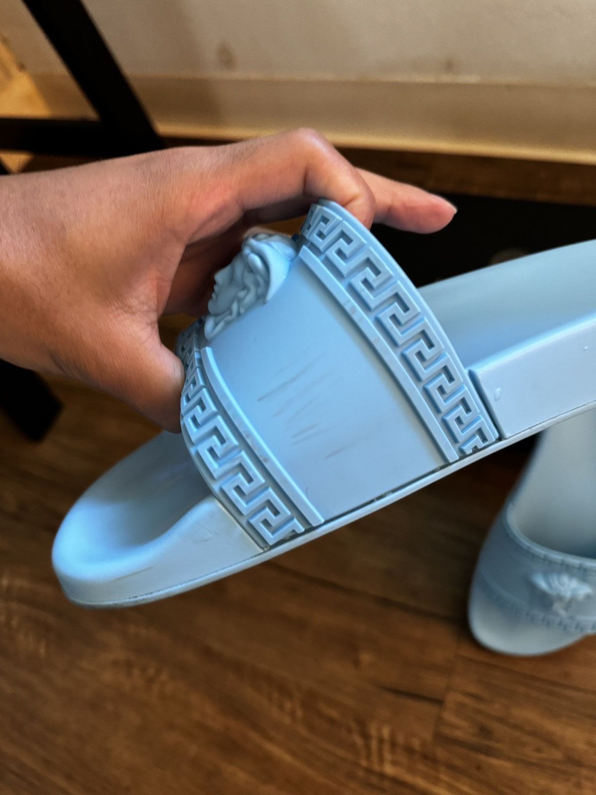 Versace Versace Men's Blue Medusa Head Pool Slides EU 41/ US 8.5 Size US 8.5 / EU 41-42 - 2 Thumbnail