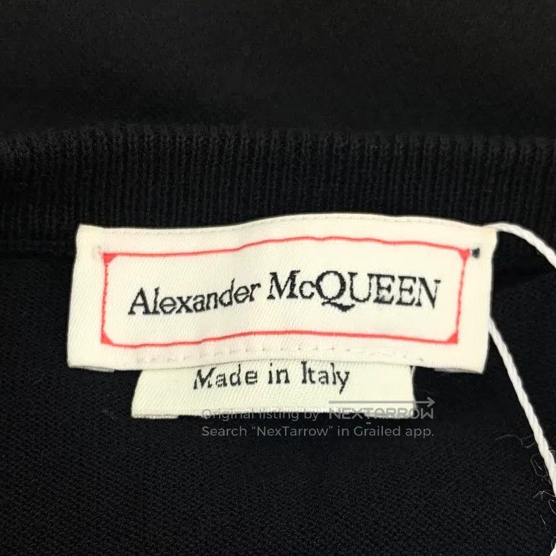 Alexander McQueen Alexander Mcqueen Black logo letter embroidery round neck Size US XS / EU 42 / 0 - 5 Thumbnail