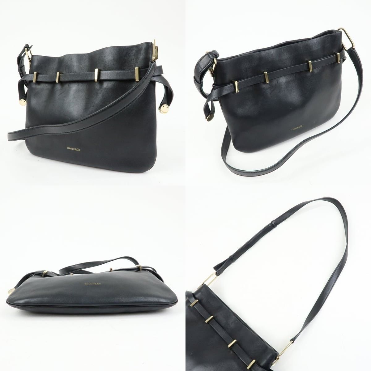 Tiffany & Co. Tiffany & Co. Logo Leather Shoulder Bag Black Size ONE SIZE - 3 Thumbnail