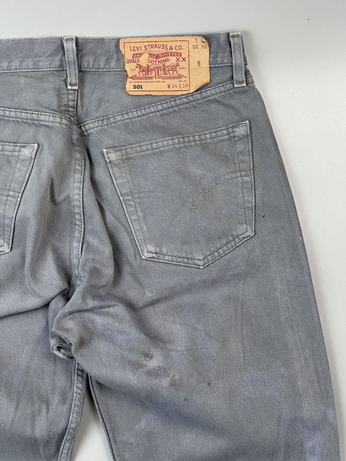 Levi's × Levi's Vintage Clothing × Vintage Levi’s 501 Gray Vintage Denim Jeans Pants (Y0567) Size US 34 / EU 50 - 14 Thumbnail