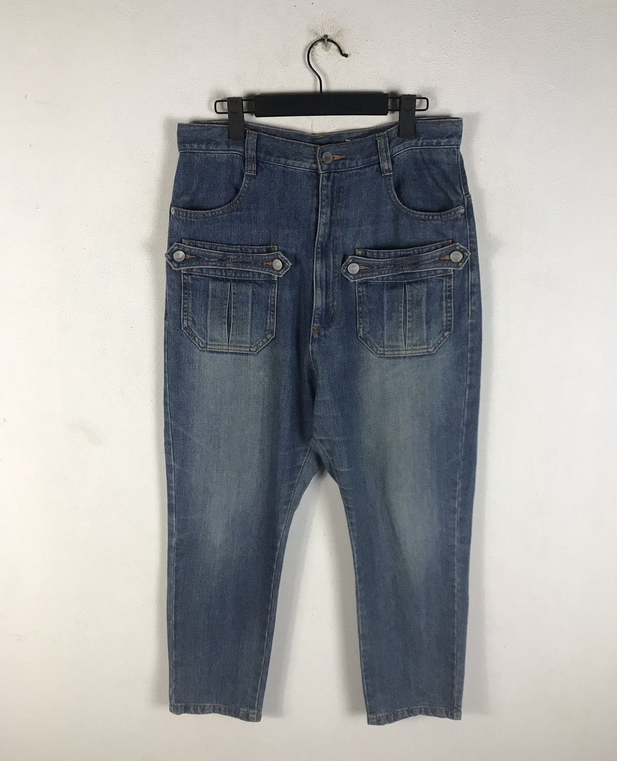 sunaokuwahara double-sided denim pants sunaokuwahara Patchwork