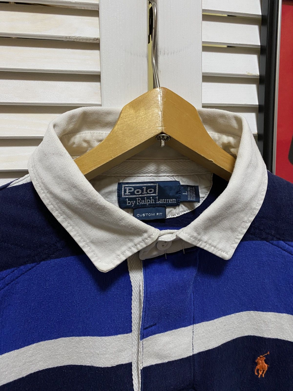 Polo Ralph Lauren Vintage Polo Ralph Lauren T Shirt Long Sleeve Rugby Striped Size US L / EU 52-54 / 3 - 7 Thumbnail