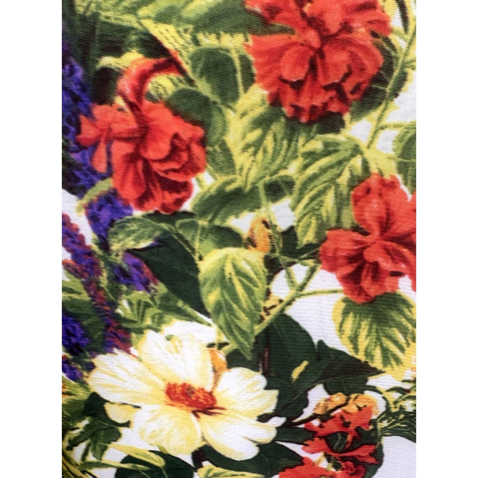 Gildan Jennie & Marlis Blouse Women L White Floral Lined Short Sleeve Pullover Casual Size L / US 10 / IT 46 - 5 Thumbnail
