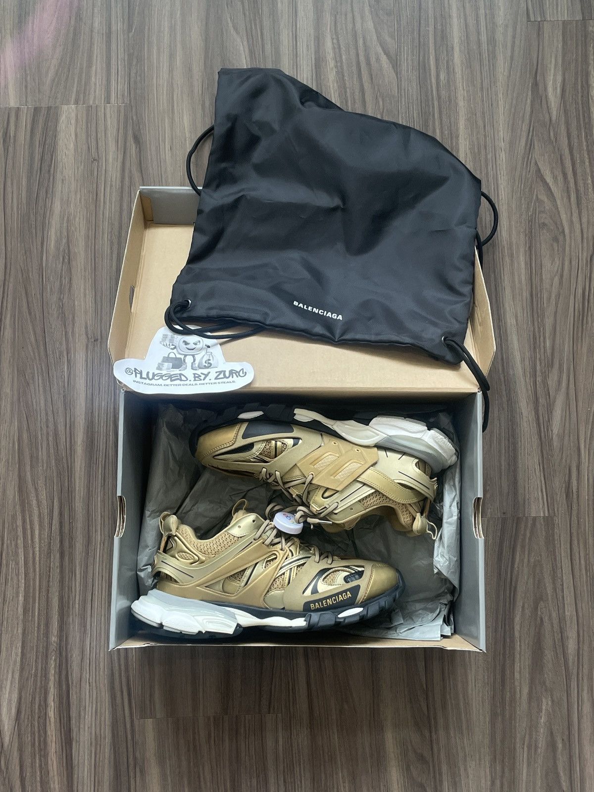 image of Balenciaga Gold Track Trainer Sneaker, Men's (Size 9)