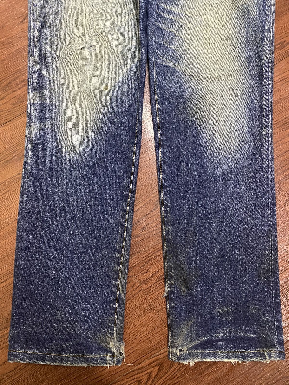 Japanese Brand Vintage Edwin503 Limited Blue Wash Distressed Loose Jeans Size US 31 - 9 Thumbnail