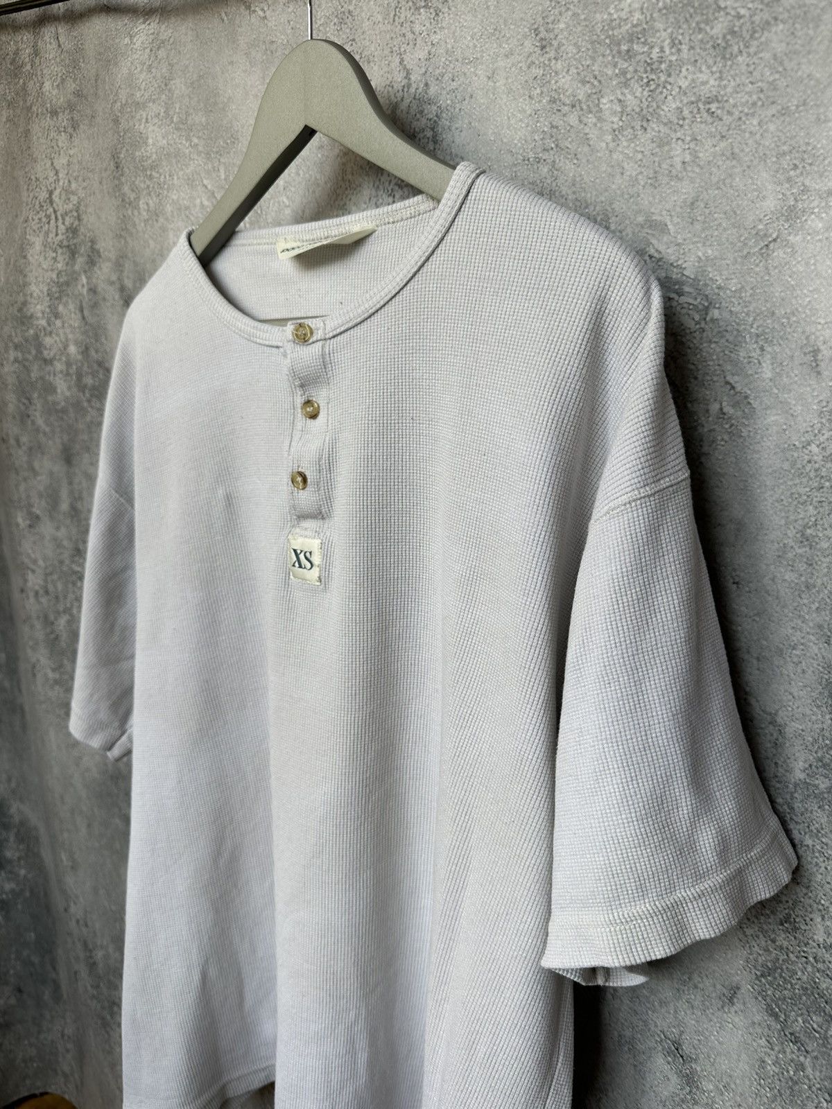 Designer Paco Rabanne Waffle Knit Henley Tee XS Oversized Fit Egypt Size US XS / EU 42 / 0 - 6 Thumbnail