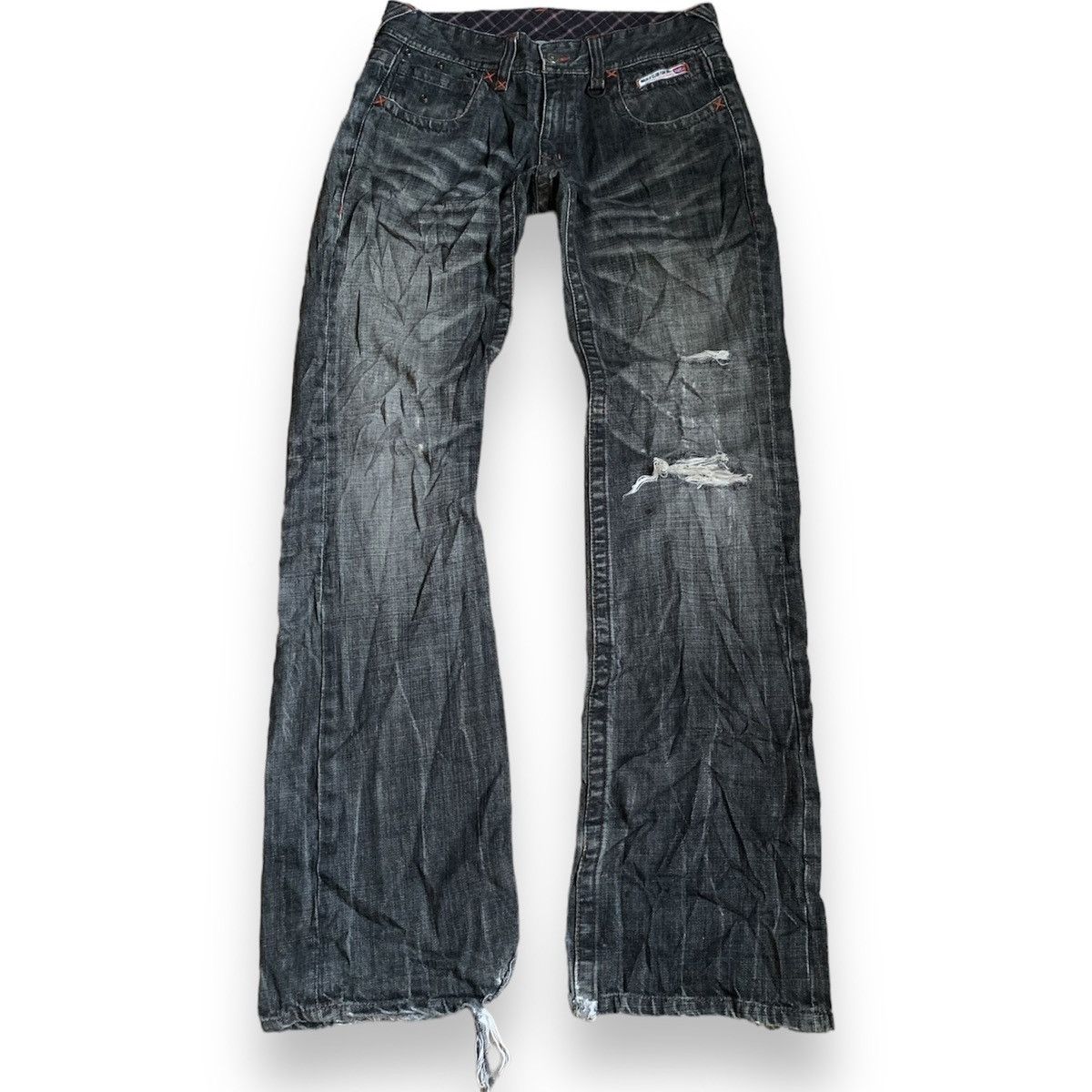 If Six Was Nine Nicole Club For Men Mud Wash Flare Jeans Size US 29 - 2 Thumbnail