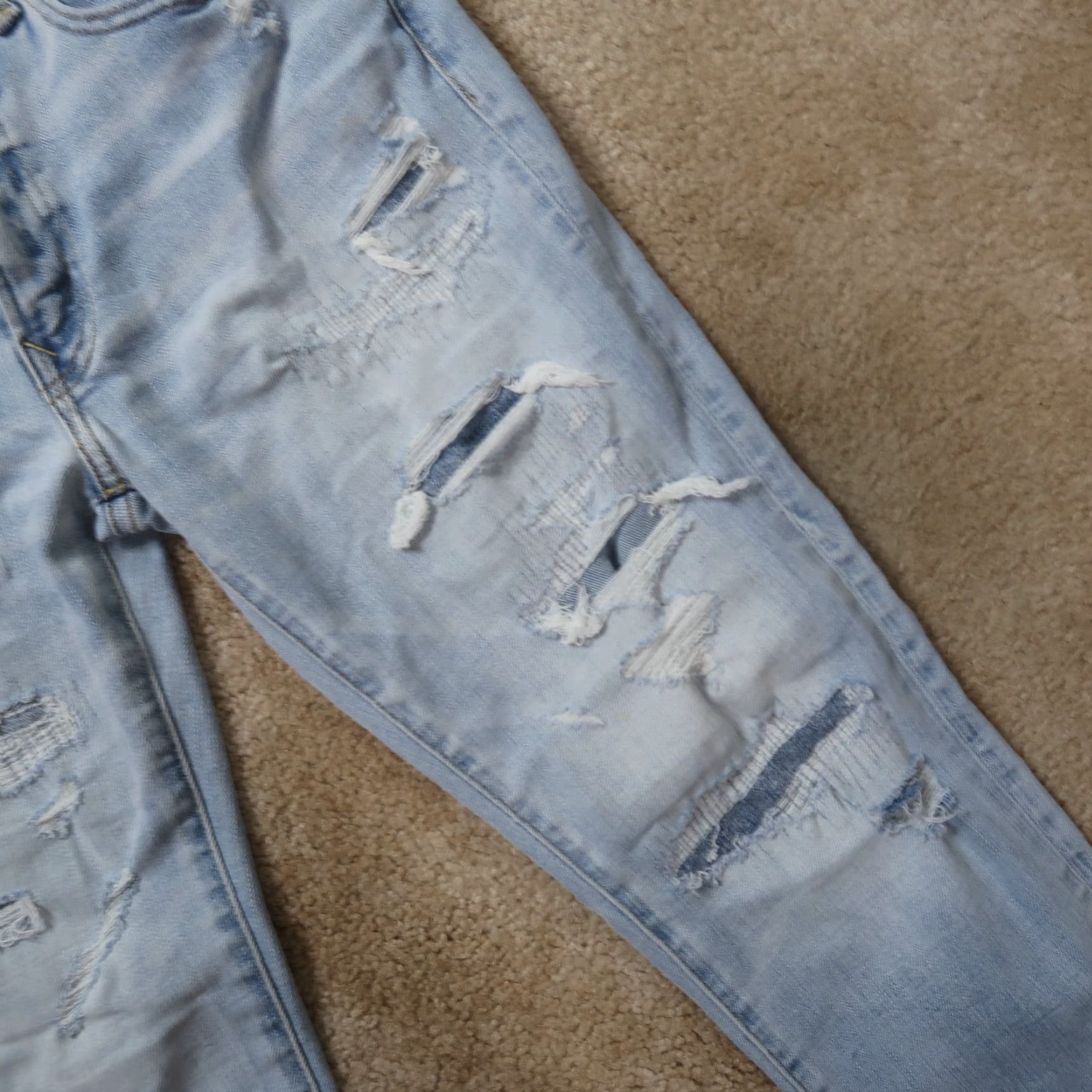 American Eagle Outfitters American Eagle Jeans Men's 31x30 Blue Denim Airflex Slim Straight Size US 31 - 3 Thumbnail