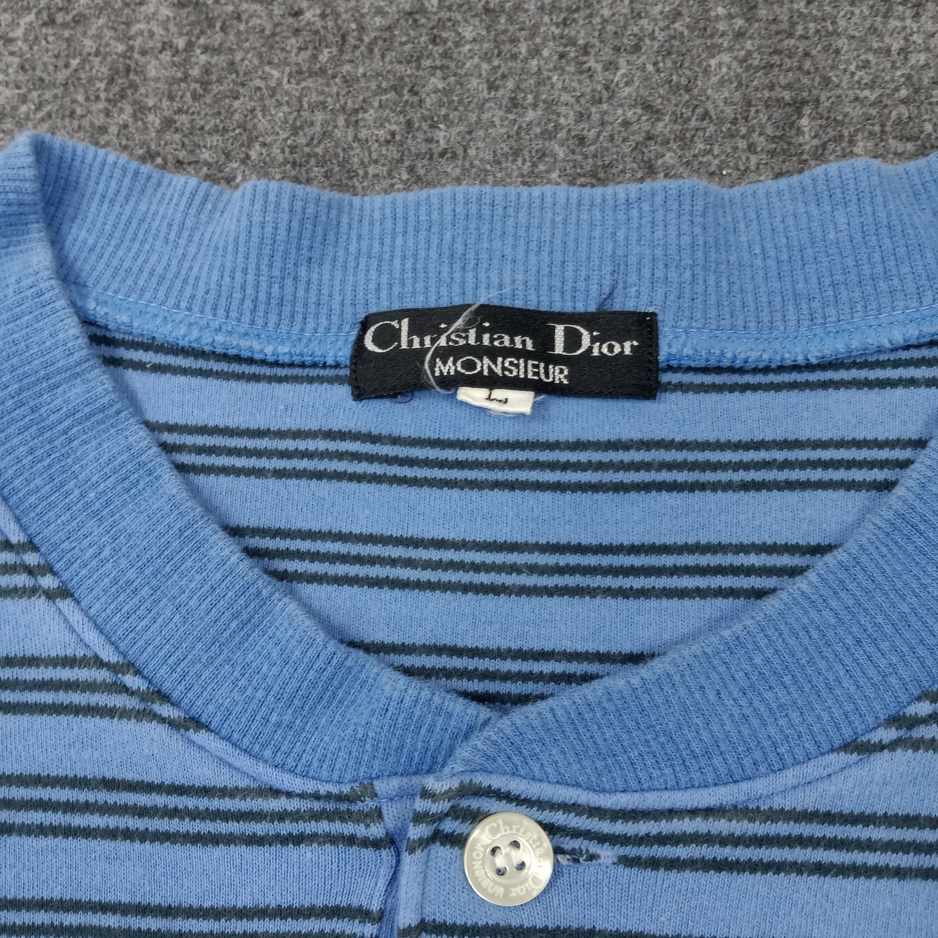 Christian Dior Monsieur × Vintage Christian Dior Stripes Button Designer Stripes Sweatshirt Size US M / EU 48-50 / 2 - 3 Thumbnail
