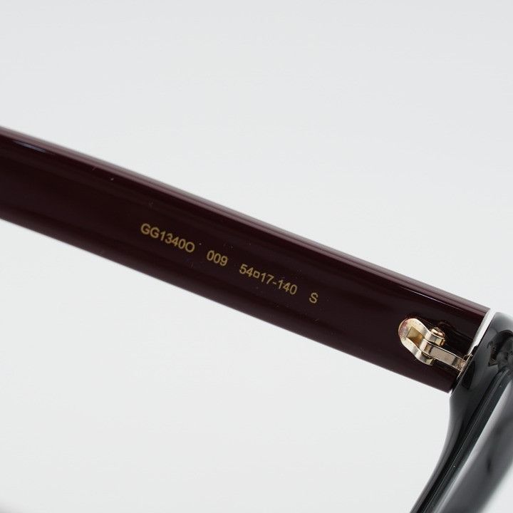 Gucci Gucci GG1340O 009 Eyeglasses Shiny Black/Red 54mm Square Size ONE SIZE - 8 Thumbnail