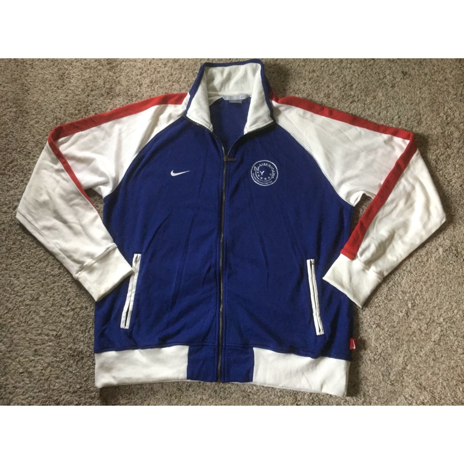 Nike Nike US Open Cup Champions 1907 NY Americans Red Blue Jacket XXL Mens Vtg USA Size US XXL / EU 58 / 5 - 2 Thumbnail