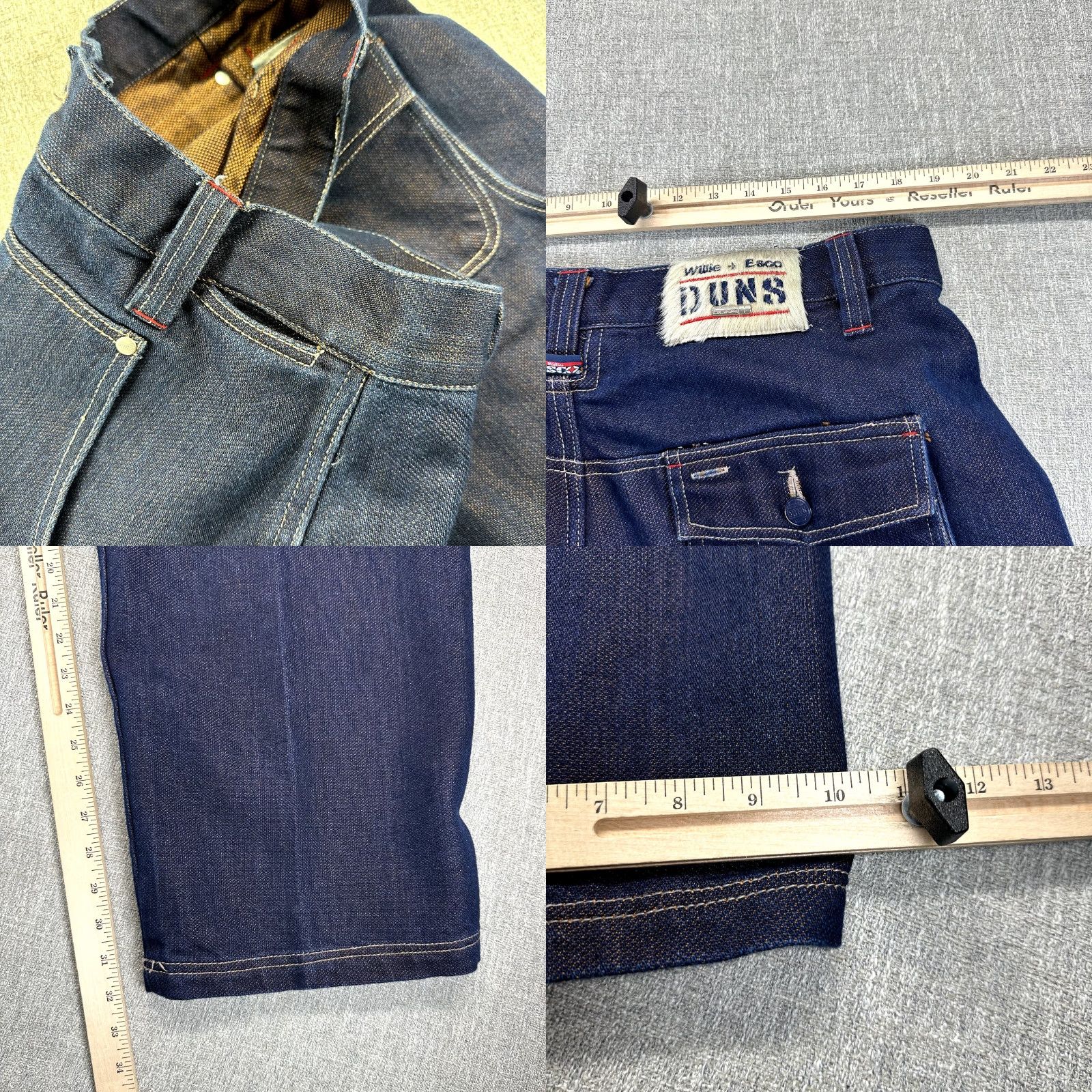VINTAGE Willie Esco Jeans Mens 38x32 Blue Straight Baggy 