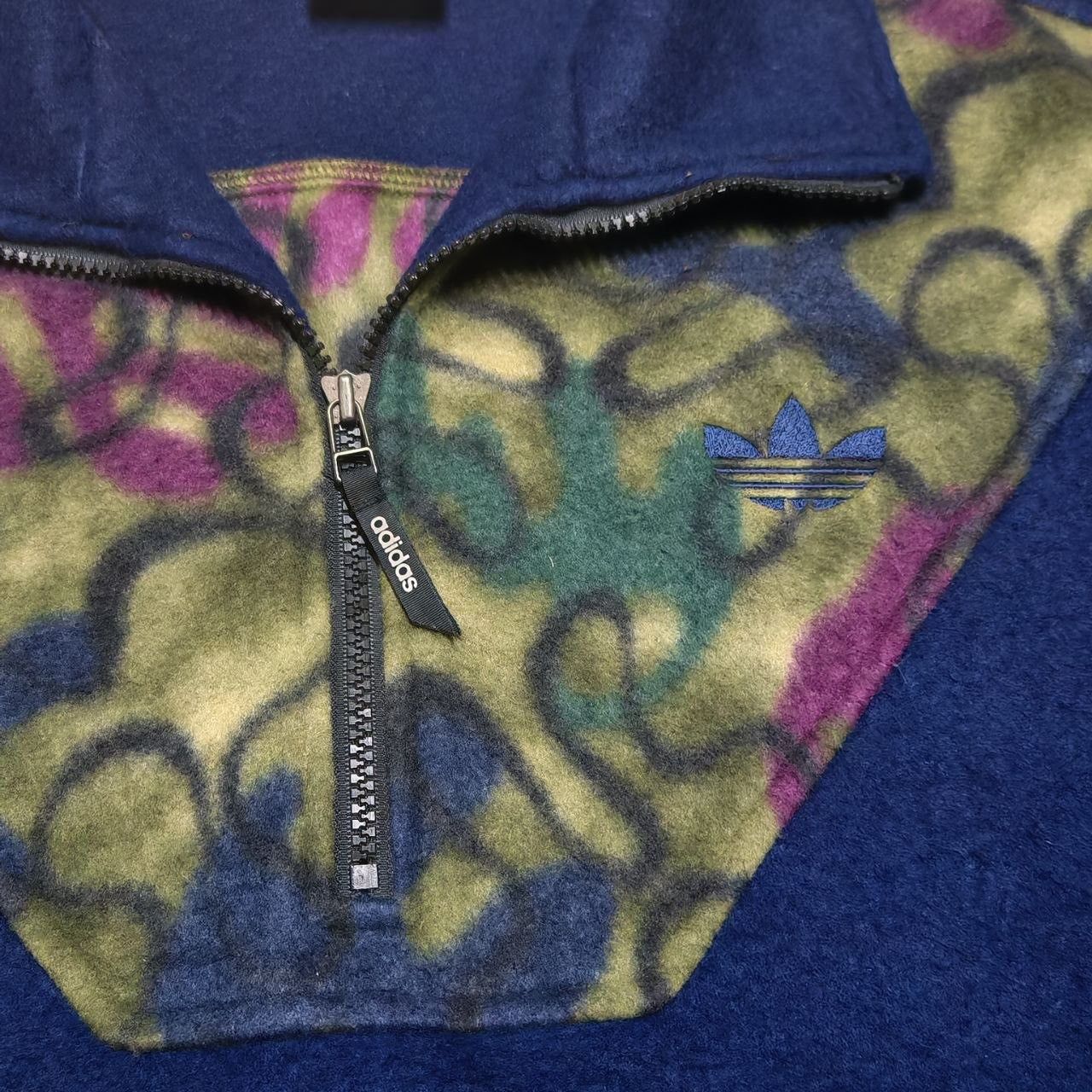 Adidas Rare Vintage Adidas Trefoils Fleece Sweater By Decente Japan Size US M / EU 48-50 / 2 - 15 Thumbnail