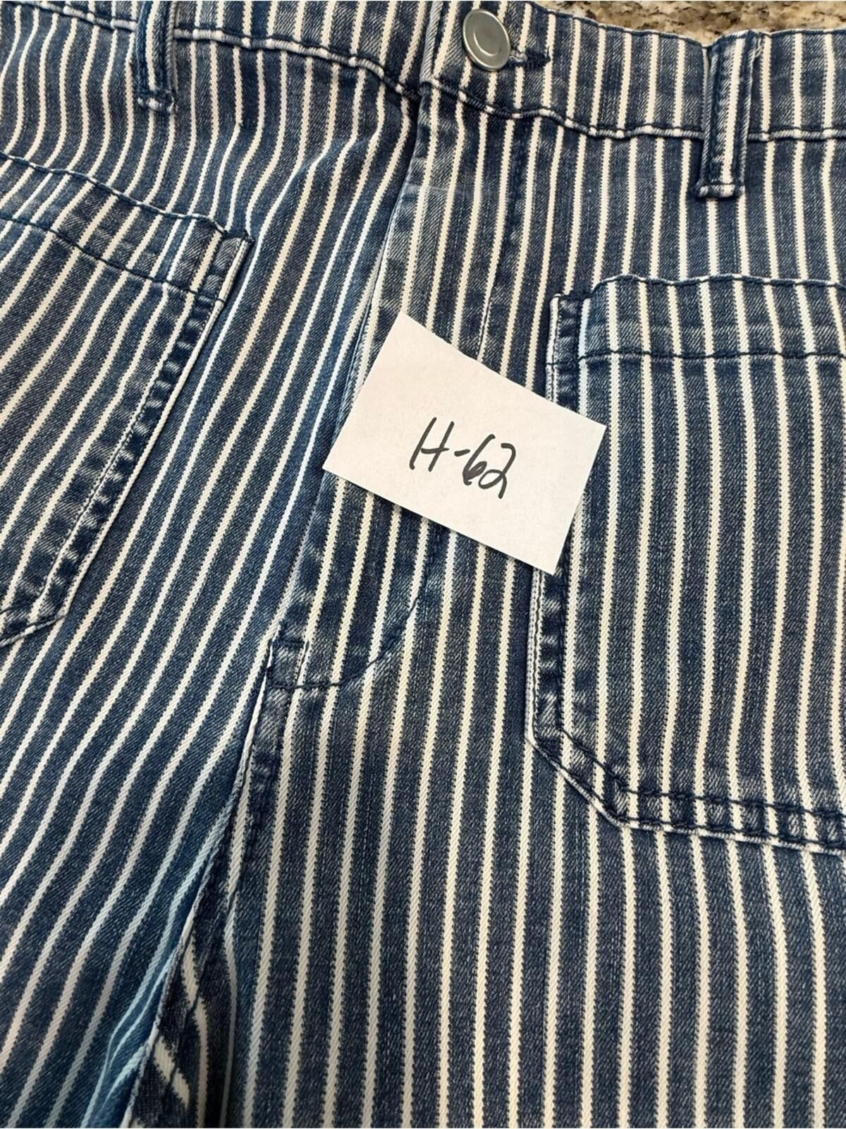 Other NES Jeans blue & white striped retro 70s wide leg SZ 29” Size 29" - 10 Thumbnail