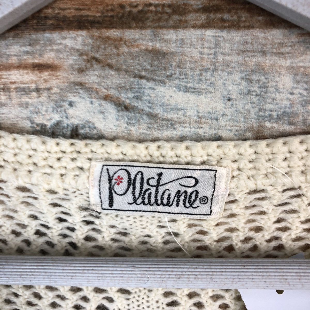Japanese Brand Platane Cream crochet sexy meshnet Cardigan Knitwear #A1477 Size M / US 6-8 / IT 42-44 - 8 Thumbnail