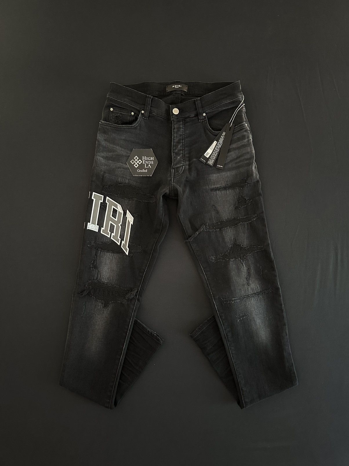 Amiri Amiri Varsity Logo Repair Skinny Jeans Size US 30 / EU 46 - 1 Thumbnail
