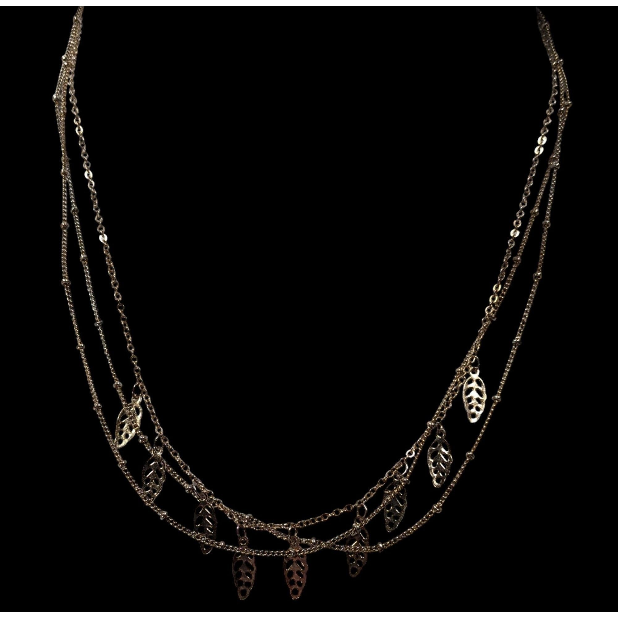 Other Claires Multilayer Leaf Charm Gold Tone Necklace Size ONE SIZE - 4 Thumbnail