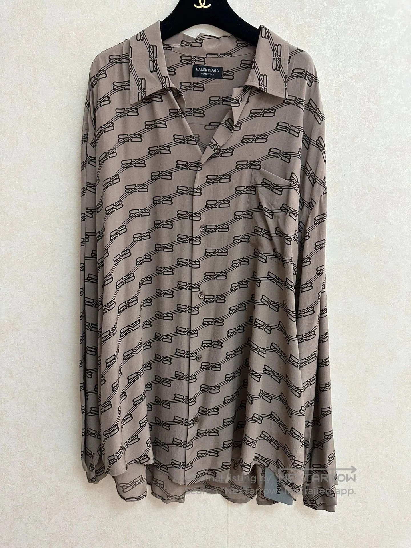 Balenciaga Balenciaga Double B Logo Silk Brown Shirt. Size S / US 4 / IT 40 - 1 Thumbnail