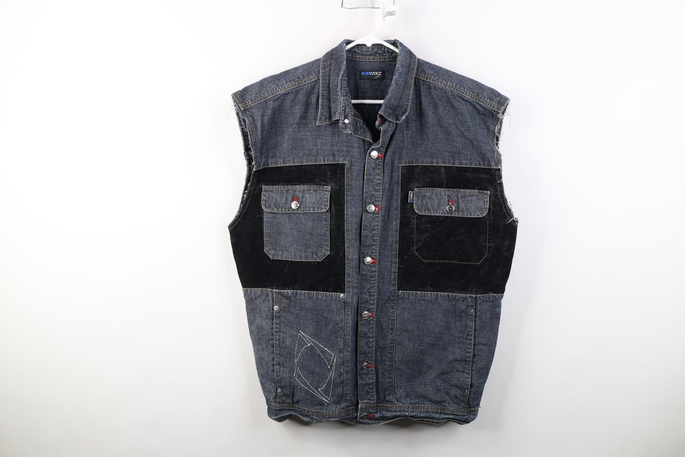 Vintage Vintage 90s Y2K Streetwear Ice T Rap Sleeveless Denim Vest Size US L / EU 52-54 / 3 - 1 Thumbnail