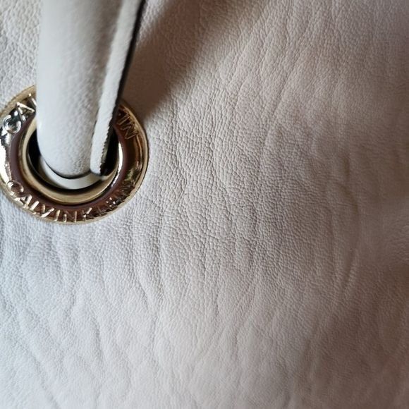 Calvin Klein Calvin Klein Gabrianna White Smooth Leather Tote Size ONE SIZE - 4 Thumbnail