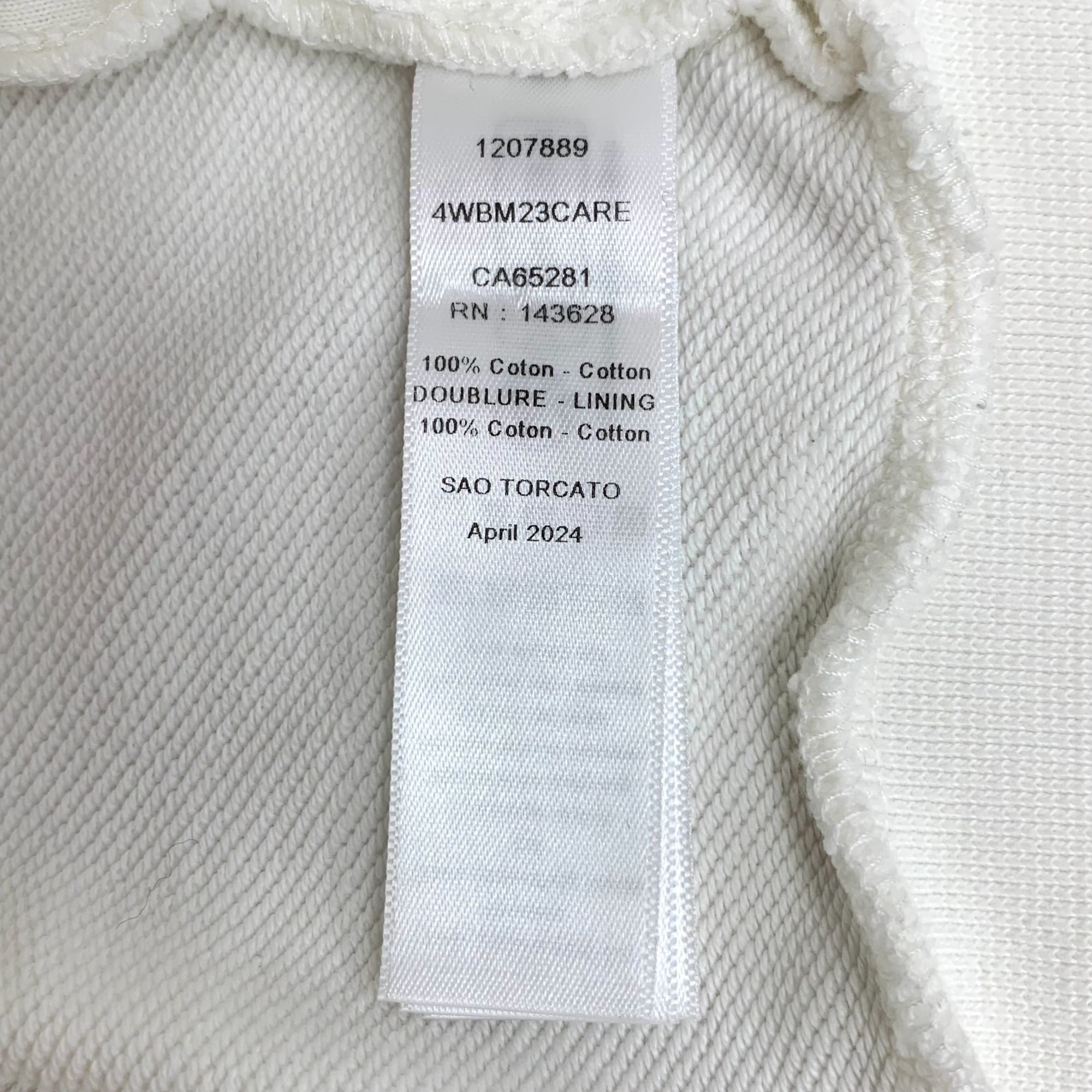 Dior DIOR White Cotton Zip-Up Hooded Sweatshirt With Logo Print S Size XL / US 12-14 / IT 48-50 - 5 Thumbnail