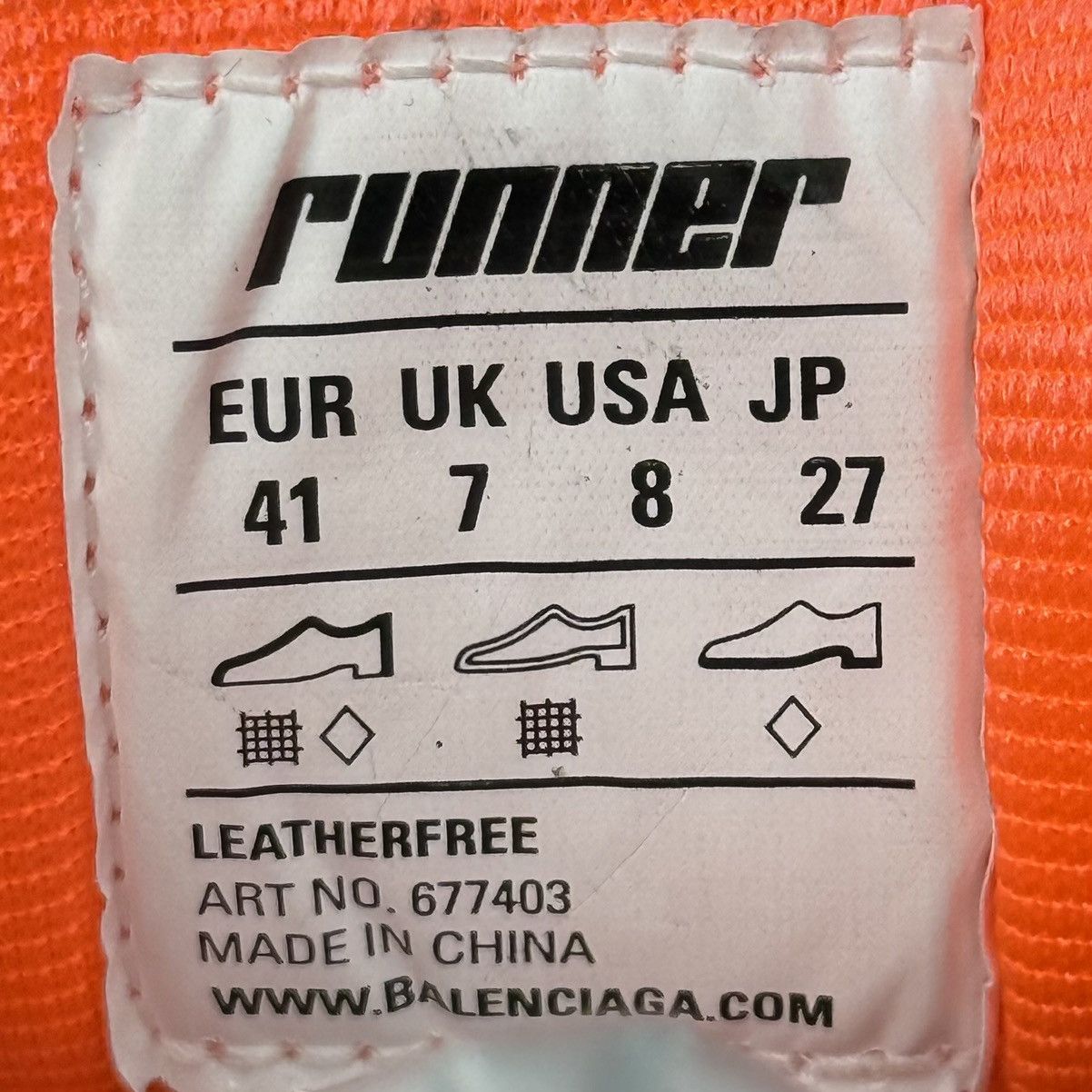 Balenciaga Balenciaga Runner White / Tangerine Size US 8.5 / EU 41-42 - 6 Thumbnail