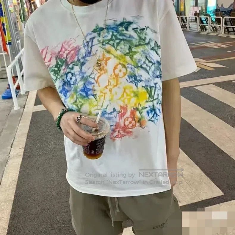 Louis Vuitton Crayon watercolor three-flower logo half-sle