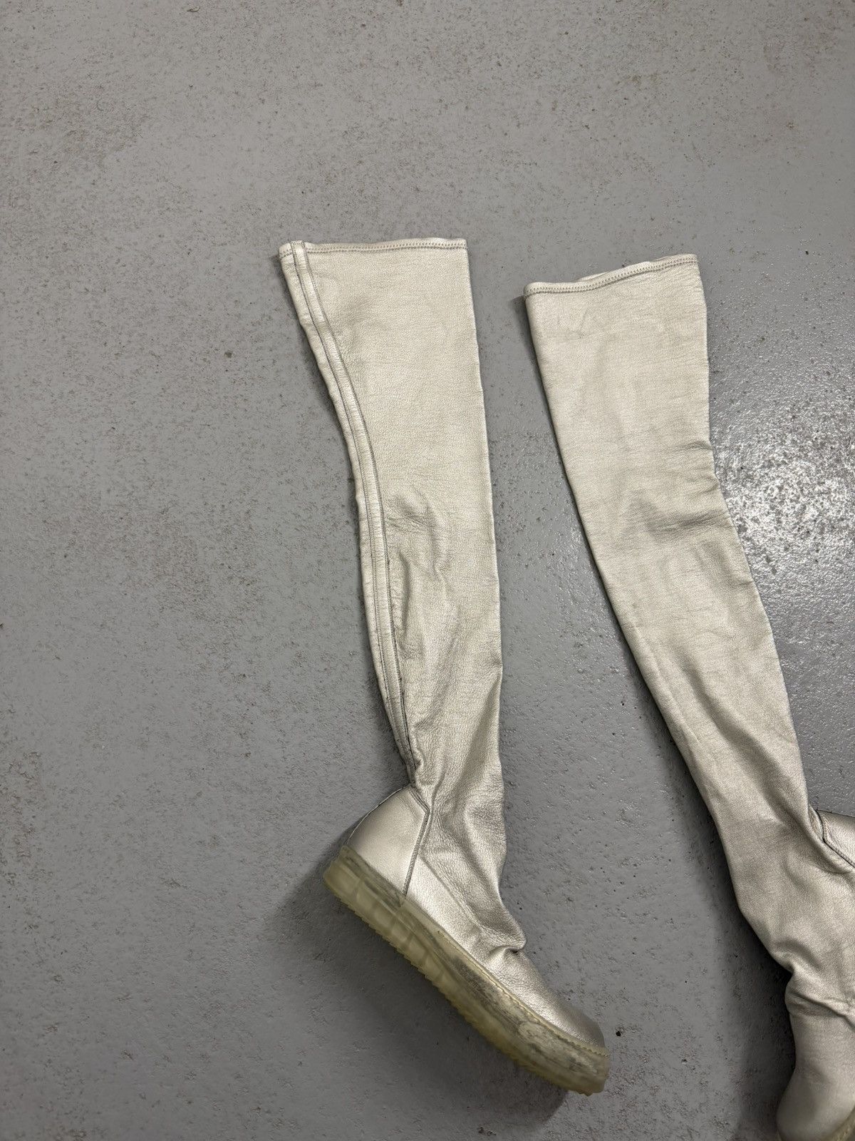 Rick Owens Rick Owens Silver Overknee Socks Sneakers Size US 7 / IT 37 - 2 Thumbnail