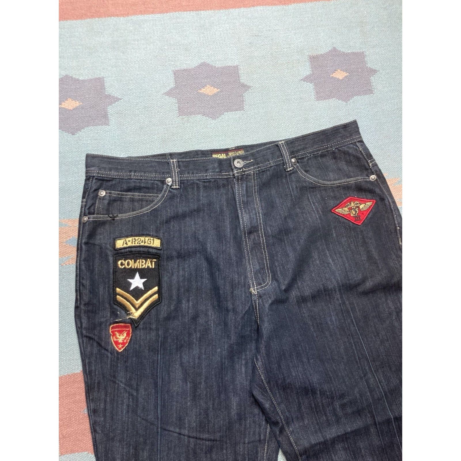 Vintage VINTAGE Regal Jeans Jeans Men 43 Black Hip Hop Wide-Leg Baggy Y2K Army Military Goth Skate Size US 43 - 7 Thumbnail