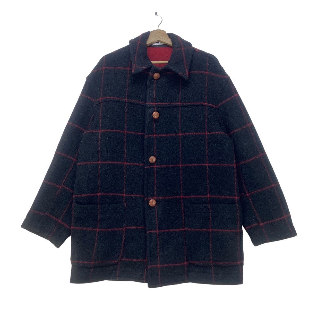 Original Montgomery Made in England Montgomery Checkered Wool Heavy Coat Size US M / EU 48-50 / 2 - 5 Thumbnail
