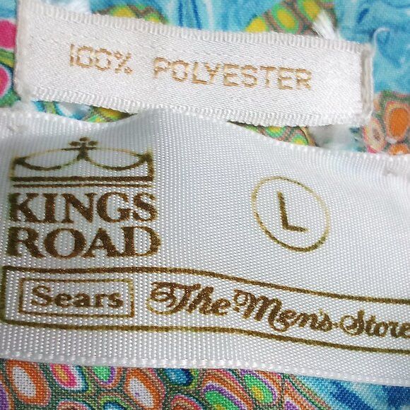 Sears Vintage Sears Kings Road Psychedelic Polyester Disco Shirt Size US L / EU 52-54 / 3 - 4 Thumbnail