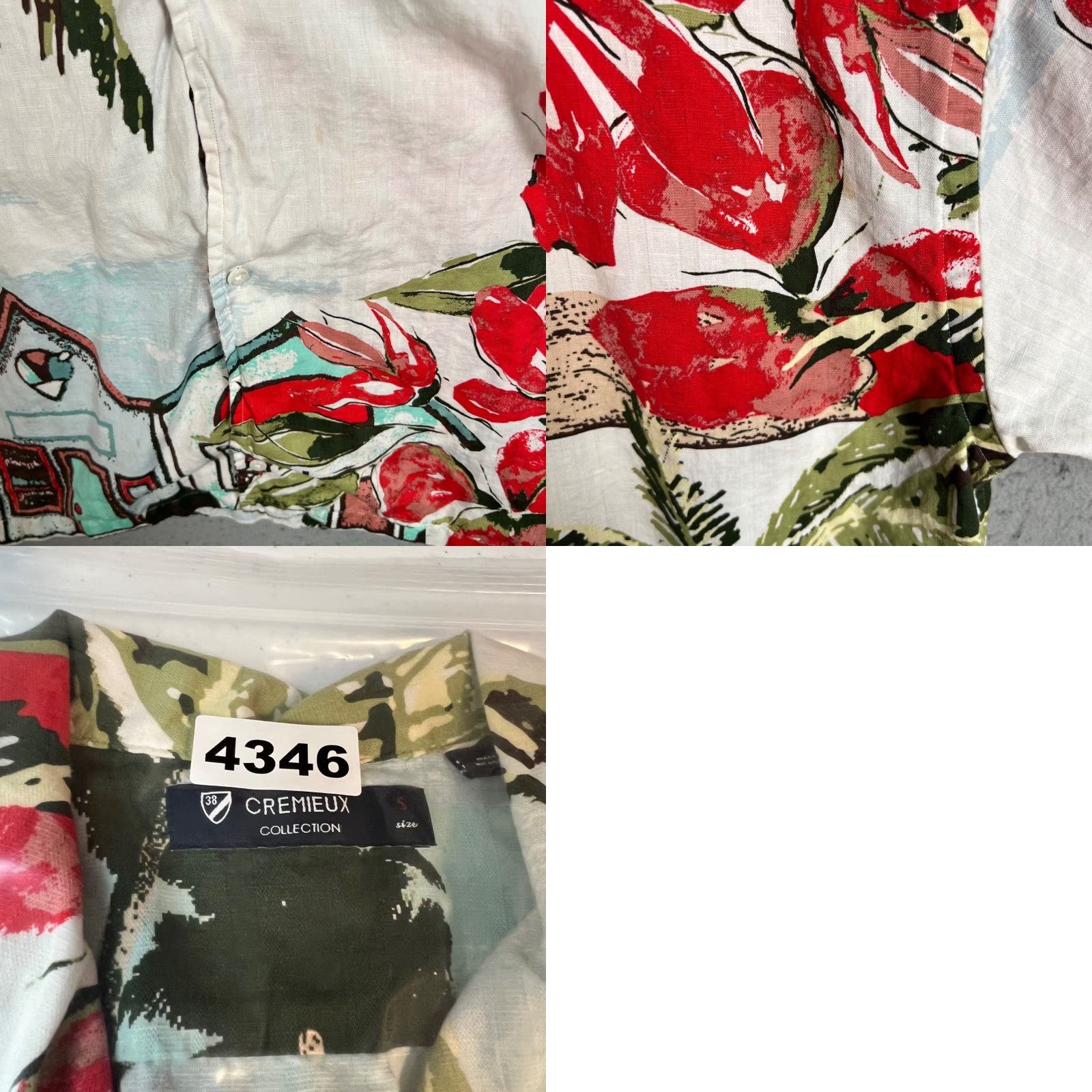 Cremieux Cremeux Mens Small Hawaiian Short Sleeve Shirt Palm & Floral Print Shirt Size US S / EU 44-46 / 1 - 8 Thumbnail